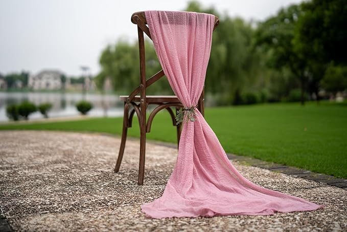 Table Runner Dusty Rose Cheesecloth Gauze 120 Inch 10 FT Rustic Boho Cheese Cloth Runner for Wedding Baby Shower Bridal Shower Garden Party Sheer Home Decorations-Ruum Studio Home