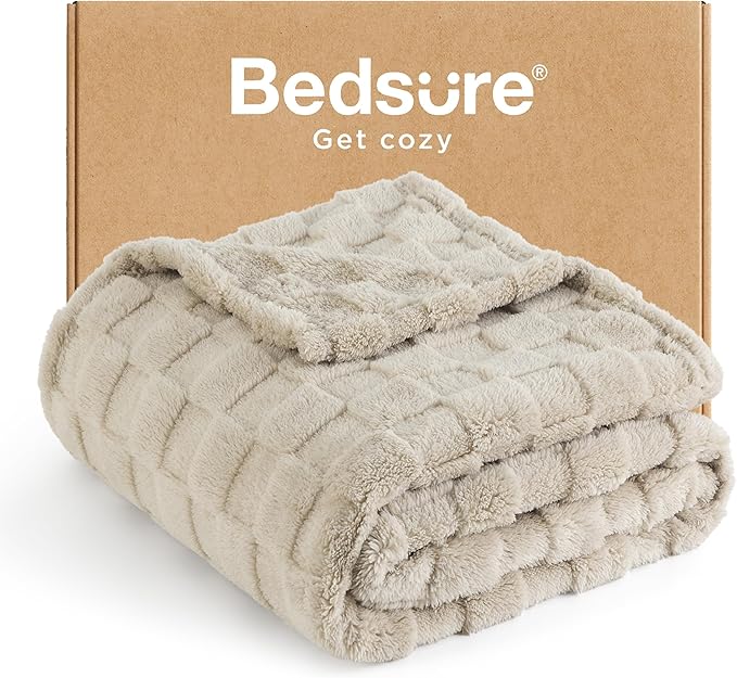 Bedsure GentleSoft Twin Blanket for Bed Light Brown - Super Soft Cozy Blankets for Women Men Girls, Cute Fuzzy Fleece Throws for Bedroom Couch, 60x80 Inches-Ruum Studio Home