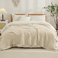 EMME Cotton Blanket King Size for Bed Soft Muslin Blankets 108"x90" Lightweight Breathable Layering Bedspread Coverlet All Season Gauze Blanket, Light Tan-Ruum Studio Home