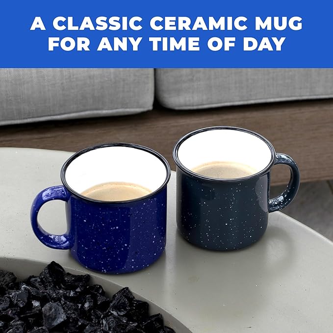 Set of 16 Ceramic Campfire Mugs – 15 Oz, Brown – Coffee & Tea Cups for Home, Work, Travel, Camping – Customizable, Great for DIY, Events, Companies-Ruum Studio Home