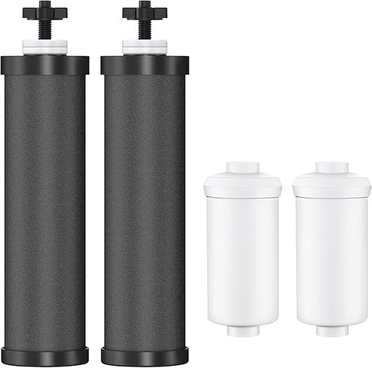4 Pack Gravity Water Filter Replacement,Gravity Water Filter Replacement for Berkey® BB9-2® Black Filters & PF-2® Fluoride Filters, Compatible with Berkey® Filtration System-Ruum Studio Home
