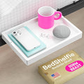 BedShelfie Bedside Shelf for Bunk Bed & Top Bunk, College Dorm Room Essentials, Loft Nightstand, Floating Bed Side Table Tray Storage, Dorm Room Decor by Smallish - (Flexfit Model, White)-Ruum Studio Home