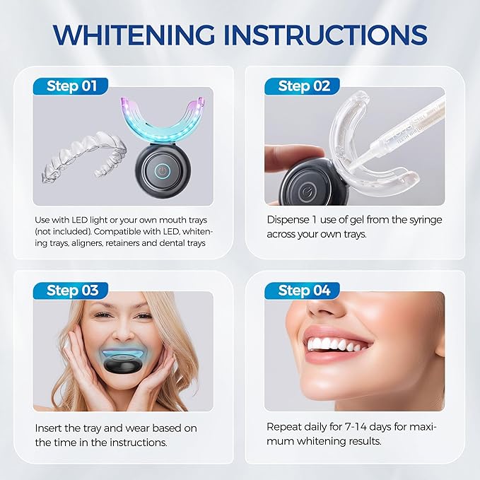 5 x Teeth Whitening Gel (4+1 Desensitizing Gel), No Sensitivity Teeth Whitening Gel Kit, Effective Teeth Whitener, Travel-Friendly Tooth Whitening Pen, Carbamide Peroxide Tooth Bleaching-Ruum Studio Home