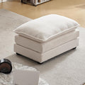 Karl home Modular Ottoman for Sectional Sofa, Teddy Fleece Comfy Upholstered Furniture for Living Room, Apartment, Studio, Office, (Ottoman, Teddy Beige)-Ruum Studio Home