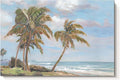 cozy country Palm Tree Wall Art 36"x24" - Coastal Pictures Beach Canvas Ocean Decor - Nautical Artwork Seascape Hand Painting for Bedroom, Sea House-Ruum Studio Home