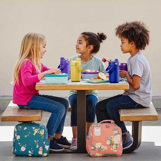 Kids Insualated Water Bottle with Straw - 12oz Stainless Steel Water Bottle with Dual Spouts, Leak-Proof, BPA-Free, Double Wall Vacuum Keeps Cold for 24 Hours for Sports, Travel, School (Tawny Orange)-Ruum Studio Home