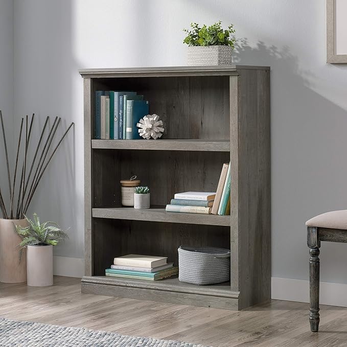 Sauder Miscellaneous Storage 3-Shelf Bookcase/ Book shelf, Mystic Oak finish-Ruum Studio Home