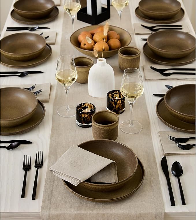 Solino Home Linen Natural Table Runner 120 Inches Long - 100% Pure Linen Dining Table Runner 14 x 120 Inch for Fall, Autumn, Thanksgiving - Fete-Ruum Studio Home