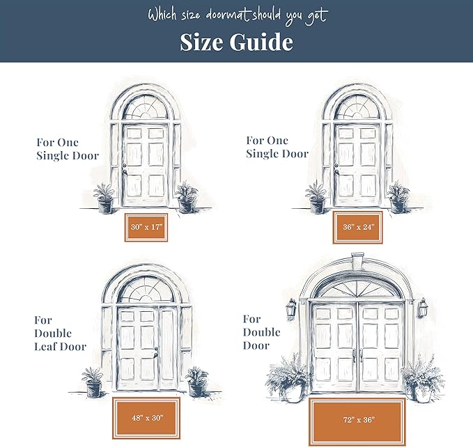 Barnyard Designs Natural Coco Coir Heavy Duty Backing Doormat - Large Cute Non-Slip Front Door Welcome Mat for Outside Entrance or Porch Entry, Brown (30x48, Welcome)-Ruum Studio Home