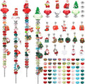Beaded Garden Stake, DIY Fairy Wand Beaded Decorative Garden Stake Kit with 12IN Threaded Rod Crystal Stopper Top Large Holes Beads Christmas Decoration Pendants Outdoor Fairy Garden kit (110 Pieces)-Ruum Studio Home