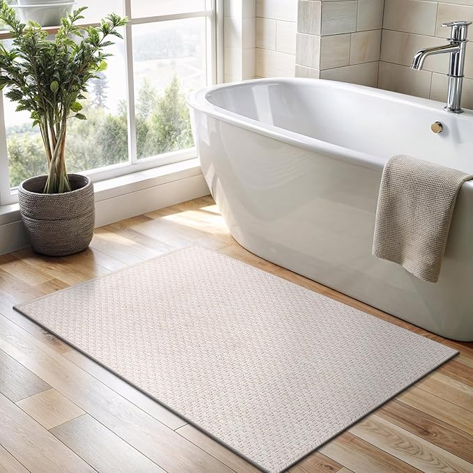 CAMILSON Easy Jute Rug 2x3, Indoor Outdoor Off-White Farmhouse Area Rugs for Living Room and Kitchen Rug, Solid Woven Design, Easy-Cleaning, Washable Outside Carpet Alfombras (2 x 3)-Ruum Studio Home