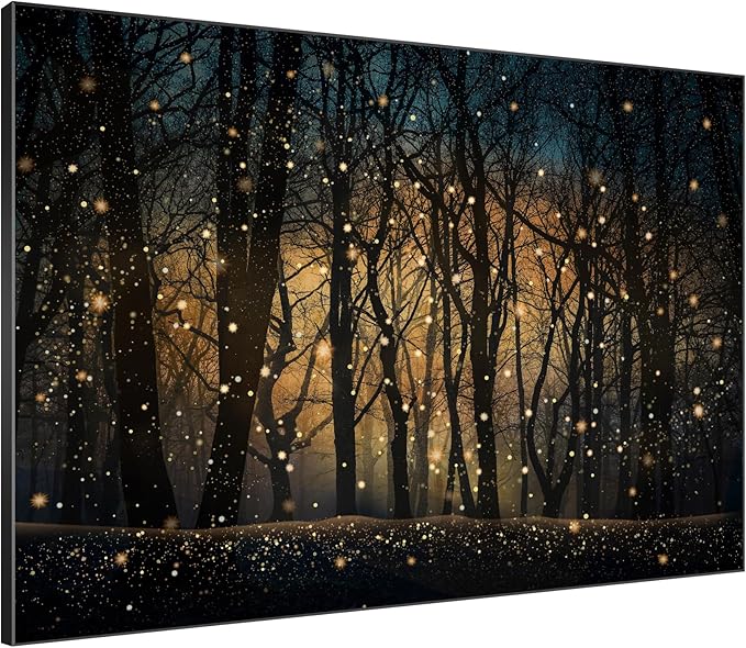 SIGNWIN 60"x72" Extra Large Framed Wall Art Magical Firefly Night Forest, Enchanted Woodland Scene for Home Living Room Bedroom Decor (Frame Assembly Required)-Ruum Studio Home
