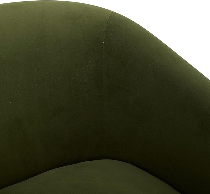 CHITA Swivel Accent Chair, FSC Certified Upholstered Velvet Barrel Chair for Living Room, Fully Assembled, Forest Green-Ruum Studio Home