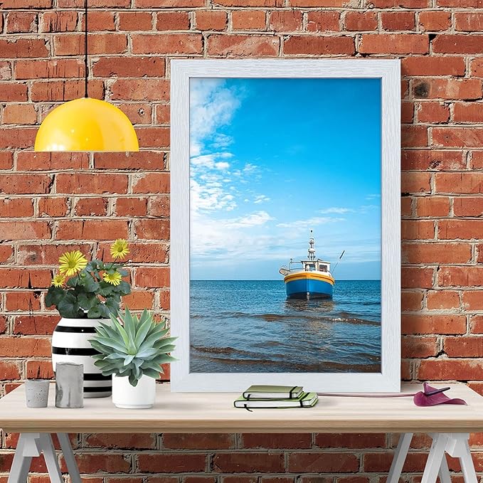 VCK 24x36 Inch Solid Wood Poster Frames with Wall Mounting Hanging Picture Frame White 3 Pack-Ruum Studio Home