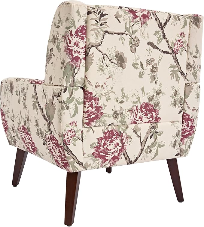UIXE Floral Accent Chair, Modern Upholstered Armchair in Fabric for Living Room, Comfy Club Arm Chairs Single Sofa Button Tufted Bedroom Reading Seat - Pattern Floral, Set of 2-Ruum Studio Home