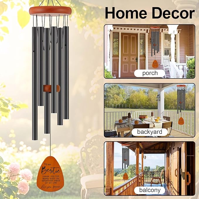 Bestie Gift for Women, Friend Gifts for Women, Unique Friendship Sister Gifts for Birthday, Mothers Day, Christmas, 32 Inch Wind Chimes Gift for Home Decor-Ruum Studio Home