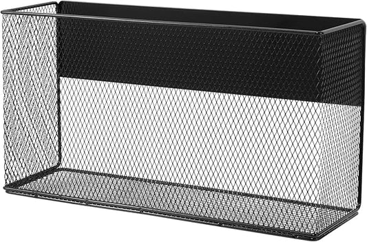 Black Magnetic Basket for Refrigerator, Black Magnetic Basket Organizer Magnetic Spice Rack, Magnetic Locker Organizer Holder for Kitchen Storage, Magazine, Whiteboard-Ruum Studio Home