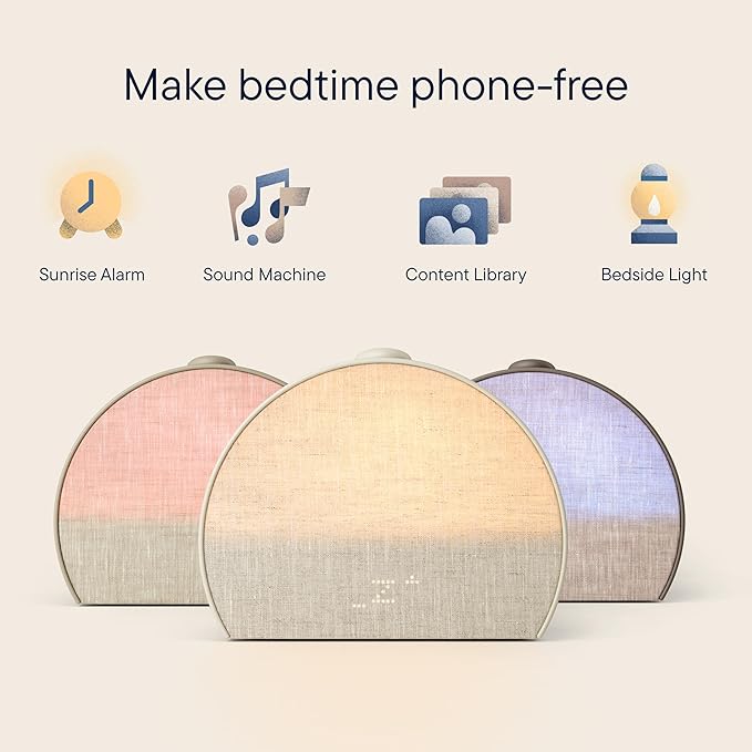 Hatch Restore 3 Sunrise Alarm Clock, Sound Machine, Smart Light (Putty) - White Noise, Screen-Free Sleep Routine-Ruum Studio Home