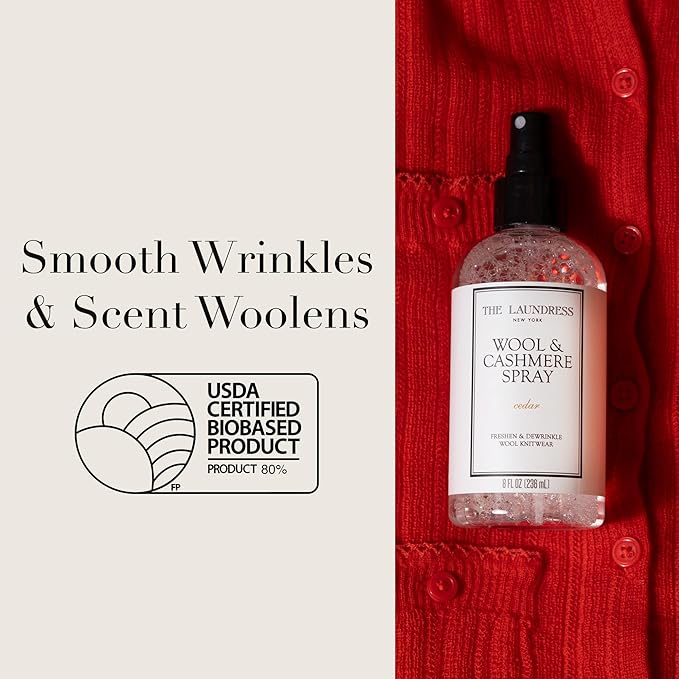The Laundress Wool and Cashmere Fabric Spray, Wool Dewrinkle Spray, Upholstery and Linen Spray, Fabric Refresher, Cedar Scent, 8 Fl Oz-Ruum Studio Home