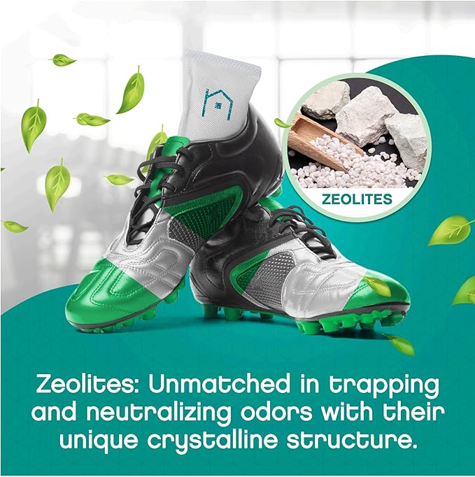 Shoe Deodorizer with Zeolites 2-Pack - Odor Eliminator, Air Freshener, Smell Absorber, Sneakers, Gym Bags, Soccer Cleats, Closets, Pet Area, Reusable - Shoe Deodorant-Ruum Studio Home