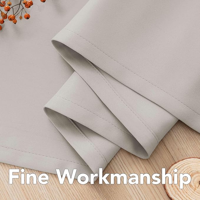 H.VERSAILTEX Premium Blackout Thermal Insulated Room Darkening Curtains for Bedroom/Living Room - Classic Grommet Top (2 Panels, Stone, 52 Inch by 84 Inch)-Ruum Studio Home