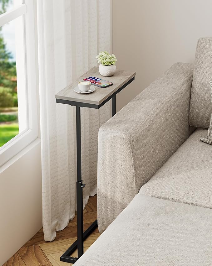 TUTOTAK End Table, Side Table, Tall Couch Table, Sofa Table, Living Room, Bedroom, Greige TB01BG083-Ruum Studio Home