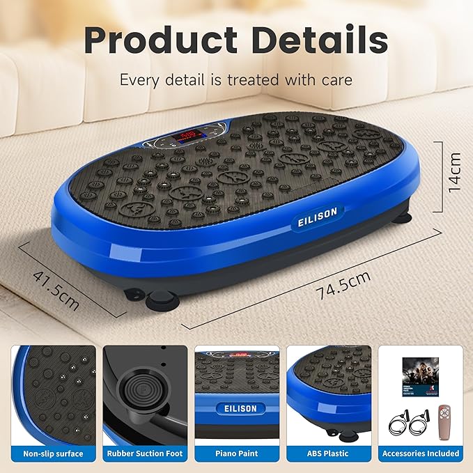 EILISON FitMax 3D XL Vibration Plate Exercise Machine - Whole Body Workout Vibration Platform w/Loop Bands - Lymphatic Drainage Machine for Weight Loss, Shaping, Wellness, Recovery-Ruum Studio Home