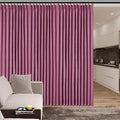 Extra Wide 100% Blackout Linen Textured Curtains - Room Dividers, W150 x L108 (1 Panel), Pinch Pleat Drapes for Living Room, Full Light Block Out Drapery for Sliding Door, Lilac-Ruum Studio Home