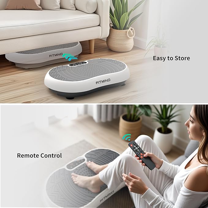 Vibration Plate Exercise Machine, 24" x 14" Extra-Large Vibration Plate for Lymphatic Drainage, Vibration Plates for Weight Loss, Relaxing, Recovery-Ruum Studio Home
