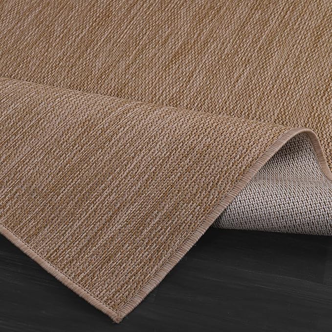 CAMILSON Outdoor Rug 8x10 Modern Area Rugs for Indoor and Outdoor Patios and Porches - Waterproof, Washable, Non-Shedding, Easy-to-Clean Outside Carpet (8 x 10, Solid - Jute)-Ruum Studio Home