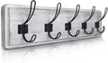 HBCY Creations Rustic Coat Rack - Wall Mounted Whitewash 24" Entryway Coat Hooks - 5 Rustic Hooks, Solid Pine Wood. Perfect Touch for Your Entryway, Kitchen, Bathroom... (Whitewash)-Ruum Studio Home