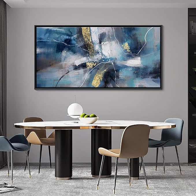 DUNHUANG ART Nordic Luxury Gold Abstract Canvas Wall Art for Living Room - Modern Decor for Home & Office - Framed Prints Painting Ready to Hang 20"x40"-Ruum Studio Home