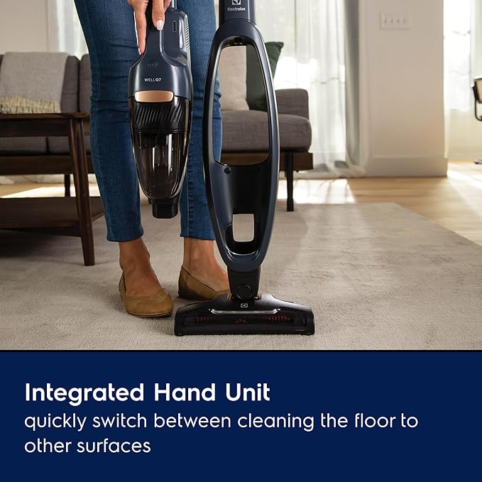 Electrolux WellQ7 Cordless 2-in-1 Vacuum with High Suction Power and 5-Step Filtration System, 50-Minute Run Time, 2 Power Modes, Denim Blue-Ruum Studio Home