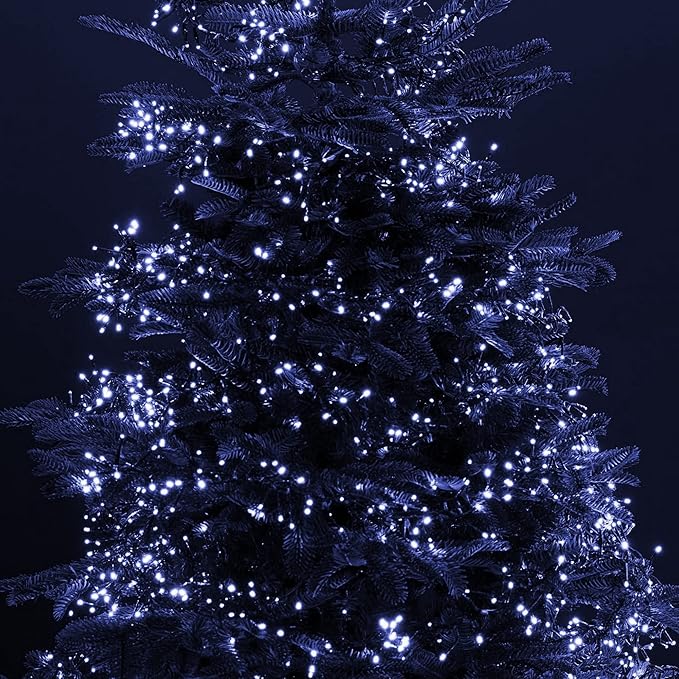 Dazzle Bright 300 LED Christmas String Lights, 100 FT Connectable Waterproof String Lights Green Wire with 8 Modes, Christmas Decorations for Indoor Outdoor Xmas Party Yard Garden (White)-Ruum Studio Home