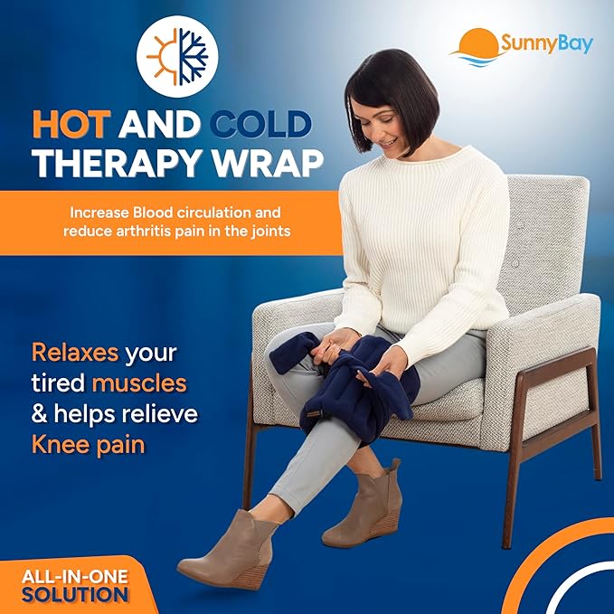 SunnyBay Microwave Heating Pad, Microwavable Moist Hot or Cool Bean Bag Wrap for Neck, Shoulder, Knee, or Back Pain with Fastening Straps, 10x18 Inch Heating Area, 2.8 Lbs, 58 Inches-Ruum Studio Home