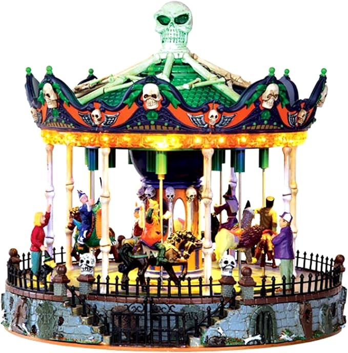 Lemax 34605 SCARY-GO-ROUND SPOOKY TOWN Exclusive Carnival Ride-Ruum Studio Home