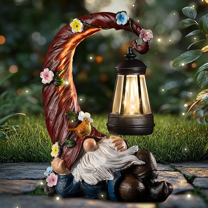 Garden Gnomes Outdoor Statues with Solar Light Funny Gnome Decor Gifts for Women Mom Gnomes Decorations for Home Patio Lawn Yard Garden Decor-Ruum Studio Home