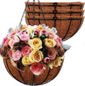 Hanging Planters Basket Outdoor Indoor(14 inch 4 Pack)-Coconut Coir Hanging Baskets for Plants Outdoor,Metal Wire Baskets with Coco Liner Window Box Planters, hanging Flower Pots For Railings…-Ruum Studio Home