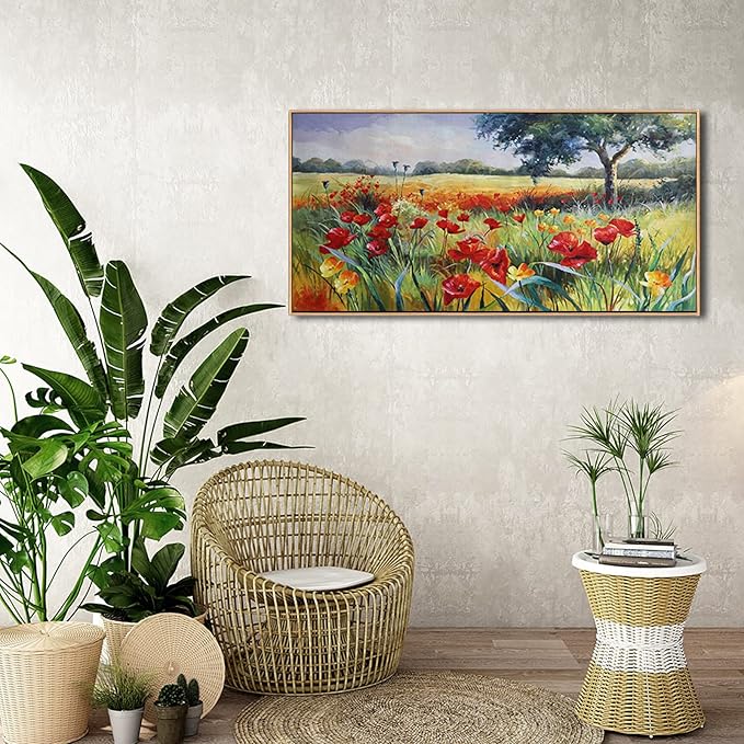 Green Tree Wall Art - Large Canvas for Living Room & Bedroom - Framed 24x48-Ruum Studio Home