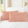 CaliTime Throw Pillow Covers Decorative 12 X 20 Inches Pack of 2 Cozy Chenille Cushion Cases for Couch Sofa Bed Living Room Home Dusty Pink-Ruum Studio Home