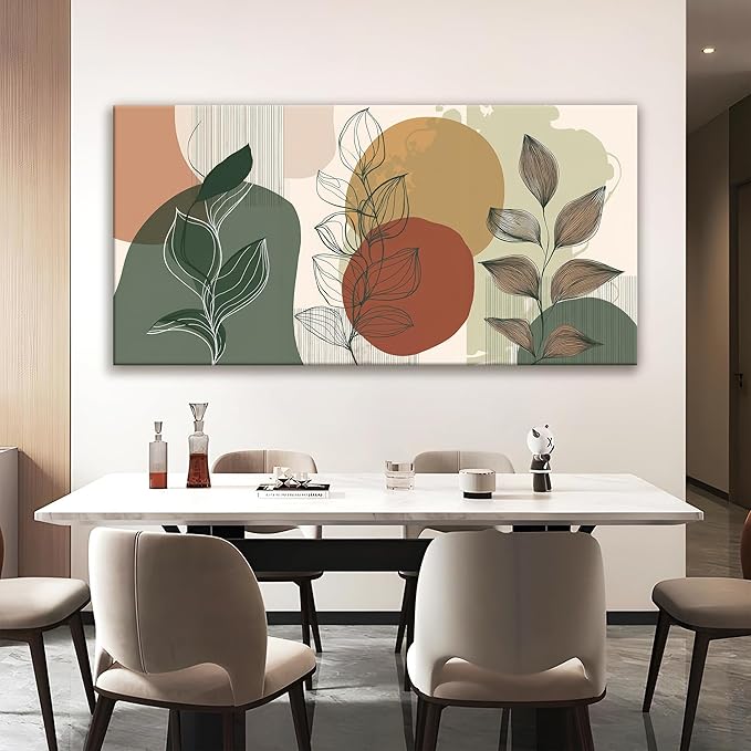 Tsomzxng Large Abstract Boho Wall Art For Living Room Century Modern Canvas Art Wall Decor Picture Painting Aesthetics Botanical Abstract Art Prints Bedroom Office Wall Hanging Decor 29x58 In-Ruum Studio Home