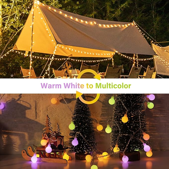 Minetom 33 Feet 100 Led Mini Globe String Lights, USB Fairy String Lights Plug in, 8 Modes with Remote, Decor for Indoor Outdoor Party Wedding Christmas Tree Garden, Warm and Multi-Ruum Studio Home
