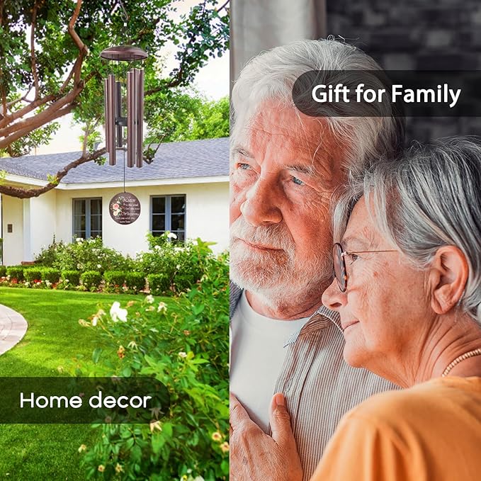 ASTARIN 36" Large Deep Tone Personalized Sympathy Wind Chimes, Memorial Wind Chime for Loss of Mother Father Loved One, Hummingbird Bereavement Gifts Decor Outdoor Patio Garden Graveyard-Ruum Studio Home