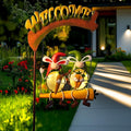 HONGLAND Solar Lights Outdoor Decor, Gnomes Swing Garden Decor, Funny Gardening Gifts for Women Mom, Gnome Outdoor Decorations with Welcome Sign for Front Porch Patio-Ruum Studio Home