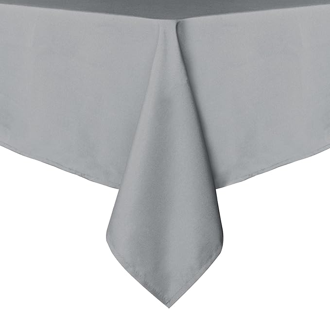 sancua Square Tablecloth - 54 x 54 Inch - Stain and Wrinkle Resistant Washable Polyester Table Cloth, Decorative Fabric Table Cover for Dining Tables, Buffet Parties and Camping, Silver Grey-Ruum Studio Home