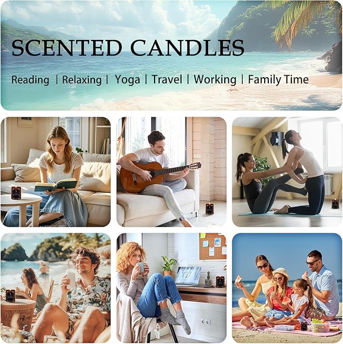 Scented Candles Set, Soy Wax Candles 6 Pack 42 Oz Aromatherapy Candles Gift Set for Women Men (Sage/Vanilla/Lemon/Sandalwood/Mint/Rose-Ruum Studio Home