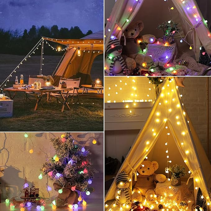 Minetom 33 Feet 100 Led Mini Globe String Lights, USB Fairy String Lights Plug in, 8 Modes with Remote, Decor for Indoor Outdoor Party Wedding Christmas Tree Garden, Warm and Multi-Ruum Studio Home