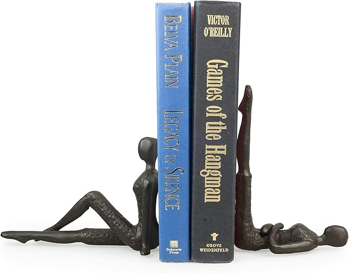 Danya B. ZI11217 Contemporary 2 Piece Ladies Stretching Cast Iron Metal Art Bookend Set-Ruum Studio Home