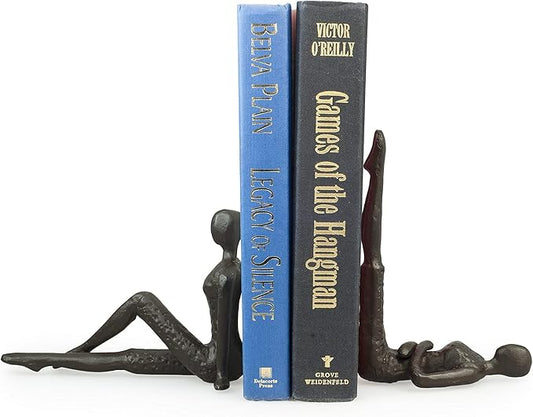Danya B. ZI11217 Contemporary 2 Piece Ladies Stretching Cast Iron Metal Art Bookend Set-Ruum Studio Home