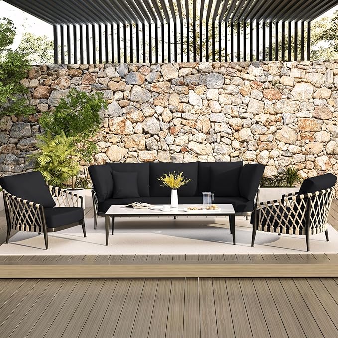 hyha Waterproof Couch Cushion Covers, Stretch Sofa Couch Seat Slipcover for Dog Washable, Non-Slip Waterproof Outdoor Cushion Covers for Patio Furniture Replacement (1 Piece for Medium, Black)-Ruum Studio Home